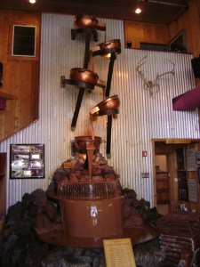 Who knew?  The world's largest chocolate falls is in Anchorage--not to be confused with the world's largest chocolate fountain, which is in Vegas.