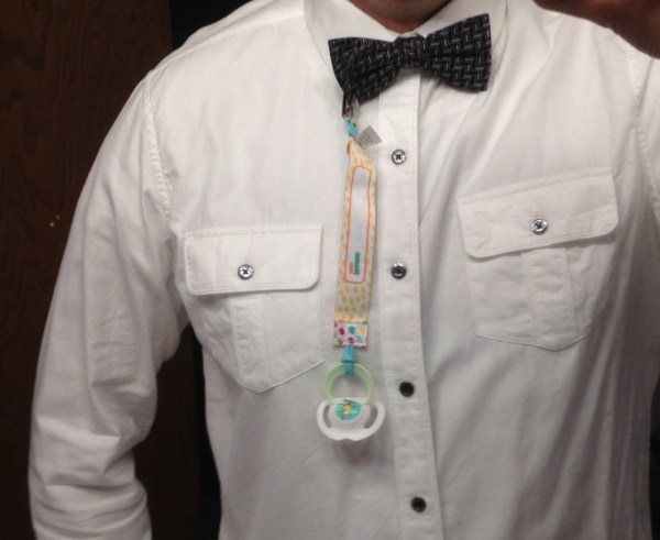 @hatethehate A #binkyclip on my bow tie! #imwithyou #sobrave #suckmynuk